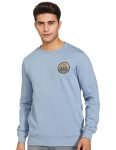Amazon Brand – Inkast Denim Co. Men’s Crew Neck Sweatshirt (IN-A22-SW-03_Faded Denim,Badge_XL)