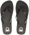 United Colors of Benetton Women Black Flip-Flops-4 UK (37 EU) (19A8CFFPL422I)