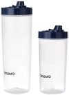 Amazon Brand – Solimo Plastic Oil Dispenser, Set of 2 (1 L and 750 ml), Dark Blue