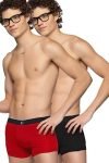 Juari Be A Gentleman Boxer Brief For Men Pack Of 2 Black-Red