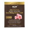 Wow Skin Science Himalayan Rose Natural Cupra Fiber Face Lifting Sheet Mask – Skin Brightening, Skin Smoothening And Skin Toning – 25 Ml
