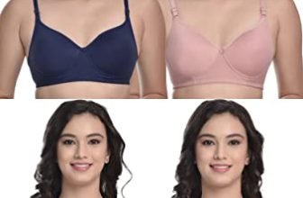 Miestilo Women’S Cotton Blend Lightly Padded Wirefree T-Shirt Bra Combo (Multicolor, 34)