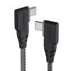 Ambrane Type C To Type C, 60W / 3A Fast Charging, L Shape For Easy Holding, Pd Technology, 480Mbps Data Sync Cable For Smartphones, Tablets, Laptops & Other Type C Devices, 1.25M (Abltt-125 Black)
