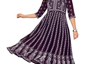 Ethnicjunction Women’S Georgette Chikankari Embroidered Anarkali Kurta (B19-Apsara-Wine_M_Purple)