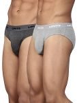 Levi’s Men’s Cotton Style #009 Neo Regular Fit Solid Brief (Pack of 2) (#009-BRIEF-LT DK GMEL-P2_Light, Dark Grey Melange_L)
