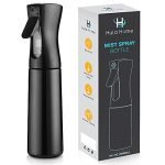 Continuous Empty Spray Bottle Mister (10.1oz/300ml – Black)Ultra Fine Mist for Hair Styling, Plants, Cleaning, Salons, Face, Scents, & Skin Care