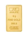 Bangalore Refinery 24k (999.9) 2 gm Yellow Gold Bar