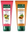 Biotique Fruit Brightening Depigmentation & Tan Removal Face Pack For All Skin Types, 100ml & Biotique Papaya Tan Removal Brightening & Reviatalizing Face Scrub For All Skin Types, 100g