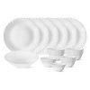 Larah by Borosil Plain White Silk Series Opalware Dinner Set | 19 Pieces for Family of 6 | Microwave & Dishwasher Safe | Bone-Ash Free | Crockery Set for Dining & Gifting | Plates & Bowls | White
