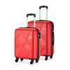 Safari Pentagon 55 & 65 Cms, Small and Medium Polypropylene Hard Sided 4 Wheels 360 Degree Wheeling System Luggage Sets, Cherry RED