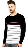 LEOTUDE Men’s Regular Fit T-Shirt (17_REDWIHTE_P_Black_L)