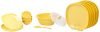 Signoraware Square Dinner Set, 21-Pieces, Yellow (Plastic)