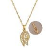 VIVANILLA Fashion Design Pendant Necklace with Exquisite Titanium Steel Chain for Women and Girls Ideal Gift for Loved Ones (Double Leaf)
