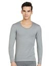 Fruit of the Loom Soft Cotton Blend Long Sleeve Thermal Top for Men | Comfortable Fit | Grey Melange Pack of 1