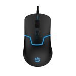 HP M100 USB Wired Gaming Optical Mouse with LED Backlight and Adjustable 1000/1600 DPI Settings, 3 Buttons and Press Life Up to 5 Million Clicks, 3 Years Warranty (3DR60PA, Black)
