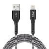 Tizum Nylon Braided 1.2M Fast Charge Usb To Lightning Cable Cord, Data Sync And Charging Cable For Apple iPhones, iPad Tablet, Air Pods (Black)