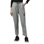 Hubberholme Women’s Cotton Blend Regular Fit Brand Printed Track Pants (Grey, 32)