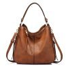 INOVERA (LABEL) Women Handbags Shoulder Hobo Bag Purse With Cross Body Strap & Tassel (Brown)
