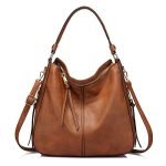 INOVERA (LABEL) Women Handbags Shoulder Hobo Bag Purse With Cross Body Strap & Tassel (Brown)