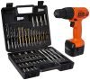 BLACK+DECKER CD961K50 9.6V 10mm Ni-Cd Cordless Keyless Chuck Drill Driver Kit (50 Accessories included)
