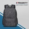 Priority Striker 006 32 Litres Marvel Black Polyester Stylish College Bag | Printed Backpack Unisex Bag for College Office Suitable for Men & Women (25884)