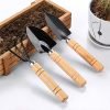 Wolpin 3 Pcs Gardening Hand Tool Kit for Home Gardening (Hand Cultivator, Trowel, Transplanter)