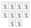 VKR Stainless Steel Wall Hanging Strong Sticker Sticky Heavy Duty Key Hanger Frames Holder Hooks (Pack of 5) White