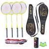 AXG NEW GOAL Rugged (4 Fluorescent Aluminium Racquets, 3 Plastic Shuttles, Net and 2 Cover) Badminton Kit (Green)