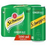 Schweppes Original Soft Drink | Refreshing Ginger Ale Mixer | Recyclable Can, 300 ml (Pack of 6)