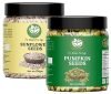 GO VEGAN Raw Pumpkin, Sunflower Seeds for Eating Protein and Fibre Rich Food Pack of 2-250g (JAR Pack)