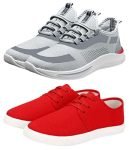 BRUTON Shoes, Men’s Sports Shoes, Perfect Sport Shoes & Running Shoes for Men’s (Pack of 2 Combo) (Red, Numeric_10)