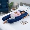 Wakefit Maternity Pillows for Pregnancy Sleeping | 3 Month Warranty | Pregnancy Pillows for Sleeping, Maternity Pillow for Pregnant Women, U-Shaped Pillow, Washable Premium Velvet (Blue)