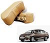 Autopearl Car Neck Rest Cushion for Ciaz (Set of 2, Beige)