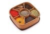 Clazkit Plastic Square 7 Sections Multipurpose Masala Rangoli Dabba Box Set, Spice Box Set – Brown (Masala Box – 7 in 1)