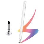 Tukzer Capacitive Stylus Pen for Touch Screens Devices, Fine Point, Lightweight Metal Body with Magnetism Cover Cap for Smartphones/Tablets/iPad/iPad Pro/iPhone (White)