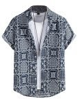 J B Fashion Casual Shirt for Men|| Shirt for Men|| Men Stylish Shirt || Men Printed Shirt(Geo) (L, Blue)