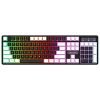 Ant Esports MK1400 Pro Backlit Membrane Wired Gaming Keyboard with Mixed Colour Lighting, White & Black Keycaps, Double Injection Key Caps – Black