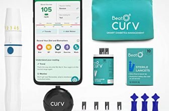 BeatO CURV Smartphone Connected Glucometer Machine | FREE 10 Strips & 10 Lancets (Type-C USB Connector) | Sugar Test Machine | ISO Certified: Made in India