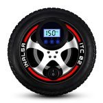 INALSA Tyre Inflator ITC 02 with Digital Display & Push Button, 12V DC Portable Tyre Inflator,150 PSI, Inflatable Adaptor for Car, Tires, Bicycle and other Inflatables (Black)