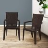 Nilkamal Chr2225 Plastic Mid Back With Arm Chair | Chairs For Home| Dining Room| Bedroom| Kitchen| Living Room|Office – Outdoor – Garden|Dust Free |100% Polypropylene Stackable Chairs|Brown|Set Of 2