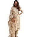GoSriKi Women’s Cotton Blend Embroidered Straight Kurta with Pant & Dupatta (MYSURU-Cream_L-GS_Cream_Large)