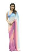 Sidhidata Women’s Printed Pure Georgette Saree With Unstitched Blouse Piece (Alia Padding_Multicolour_Free Size)