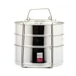 KCL Stainless Steel Cooker Separator Suitable for 10 litres Prestige Outer Lid Pressure Cookers (3 Containers with Lifter)