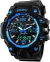 RUSTET Analogue – Digital Men’s Watch (Black Dial Black Colored Strap – 1155) (Blue)