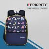 Priority Rainbow 002 25 litres Navy Blue Polyester School Bag | Specially For Teenagers | Made for Unisex | Printed Backpack for Boys & Girls (25852)