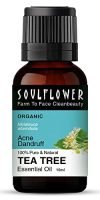 Soulflower Organic Tea Tree Essential Oil for Skin, Hair, Face, Acne Care, Dandruff | 22 years of worldwide Trust, Ecocert Certified Organic 100% Pure, Natural, Undiluted Therapeutic Grade | 10ml
