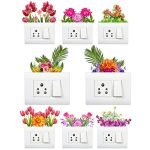 AH Decals Beautiful Decorative Switch Board/Pannel Floral Design Wall Stickers,Tree and Flowers Sticker for Home Living Room Bedroom Kids Room, (Botanicalical set of 2)