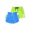Homegrown Girls Cotton Combo Shorts, Neongreen_Blue, 5-6 Years