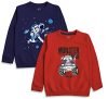 X2O Cotton Printed Sweatshirts For Boys And Girls Ideal For Light Winter(Pack Of 2)(Red)(2-3 Years)