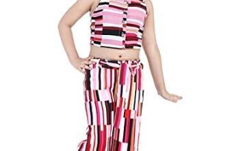 Naughty Ninos Girls Striped Printed Top And Pallazo Set (Nn00734Drs_14 Years-15 Years)
